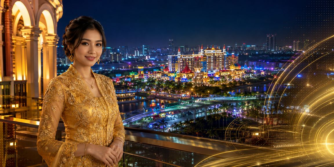 Pengguna Malaysia mengakses platform pertaruhan winway dengan pakaian tradisional kebaya