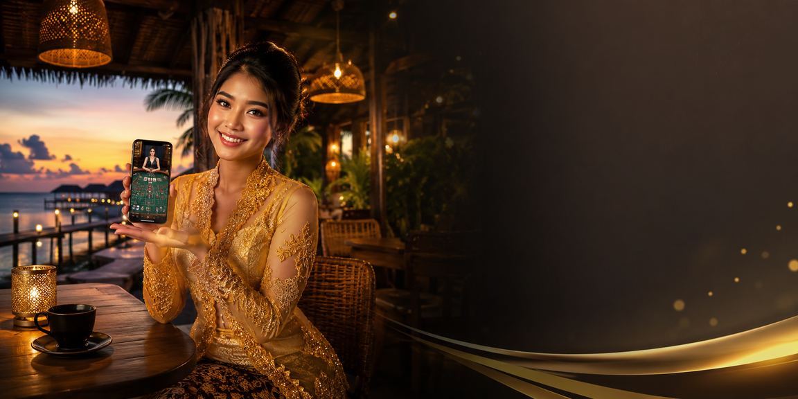 Permainan kad kasino baccarat blackjack bergaya dengan pakaian kebaya di Sabah Malaysia